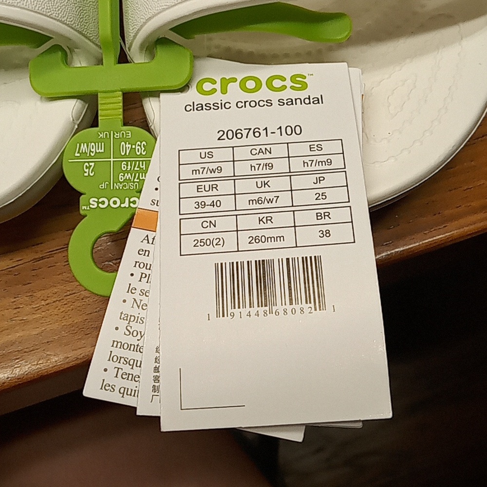 White classic crocs sandal slides - Picture 5 of 5